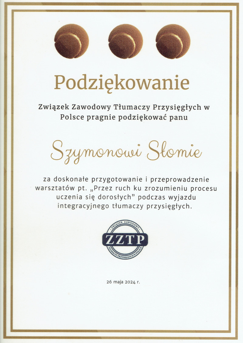 Referencje Związek Zawodowy Tłumaczy Przysięgłych w Polsce