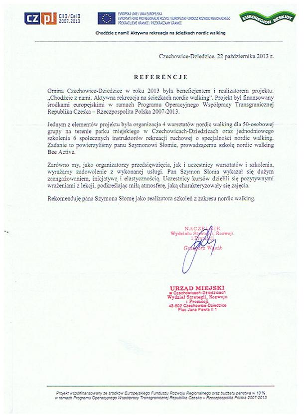 Referencje Szymon Słoma Czechowice Dziedzice