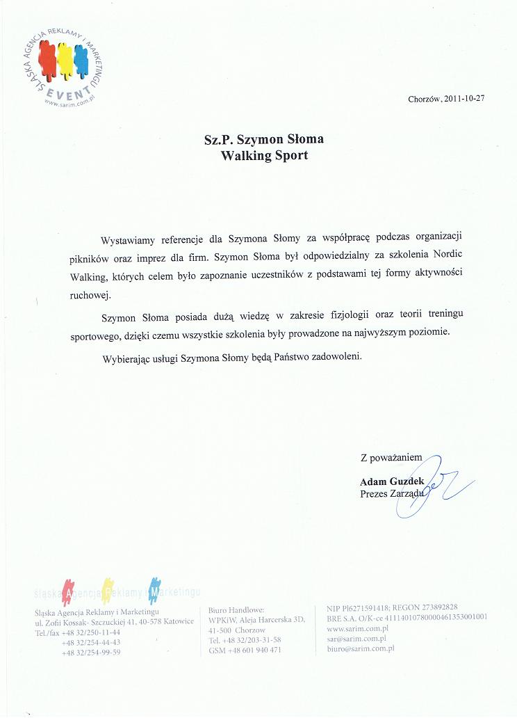 Referencje Śląska Agencja Reklamy i Marketingu
